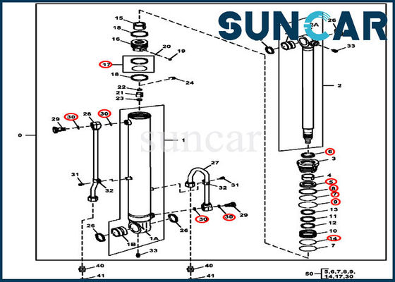 kupować 4687560 Zestaw naprawczy uszczelek ramienia Zestawy uszczelek olejowych cylindrów Pasują do modeli koparek 60D John Deere online manufacture