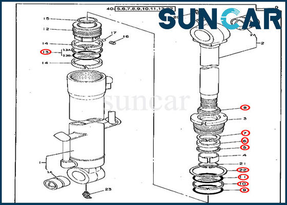 kupować 4217004 Zestawy uszczelek do naprawy łyżki Zestaw uszczelek cylindra hydraulicznego 70D Deere online manufacture