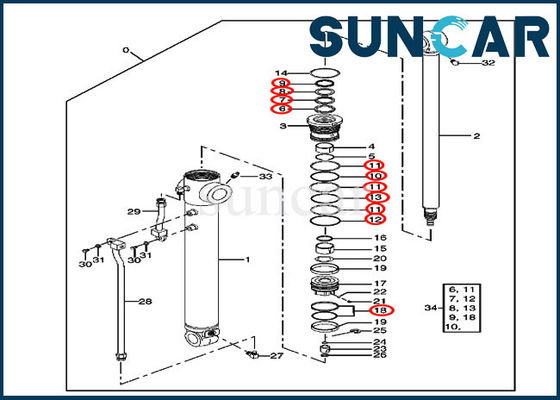 kupować Zestaw uszczelek ramienia 4415584 Zestaw uszczelek olejowych do wymiany cylindra do koparki 80 80C John Deere online manufacture