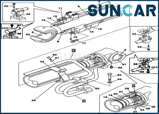 kupować LZ00445 Zestaw uszczelek cylindra Zestawy naprawcze wysięgnika Pasuje do CASE CX210N CX210LR Część uszczelniająca online manufacture