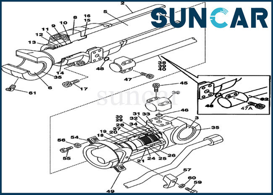 kupować LZ00446 Zestaw naprawczy uszczelki ramienia Zestaw uszczelnienia oleju cylindra hydraulicznego do obudowy koparki CX225SR CX210 online manufacture