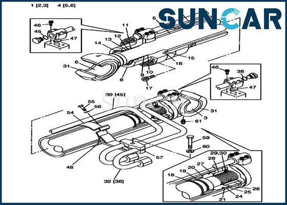 kupować LZ00442 Zestaw hydraulicznych uszczelek wysięgnika Zestawy serwisowe cylindrów Pasują do CASE CX225SR CX240 online manufacture