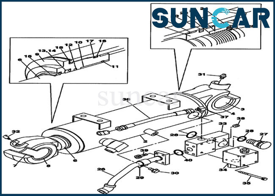 kupować LZ00542 Zestaw uszczelek ostrza Zestaw uszczelek cylindra spycharki do obudowy CX225SR CX235C SR online manufacture