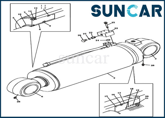 kupować Zestaw uszczelek cylindra przeciwwagi LZ00620 pasuje do CASE CX470C CX460 do koparki gąsienicowej online manufacture