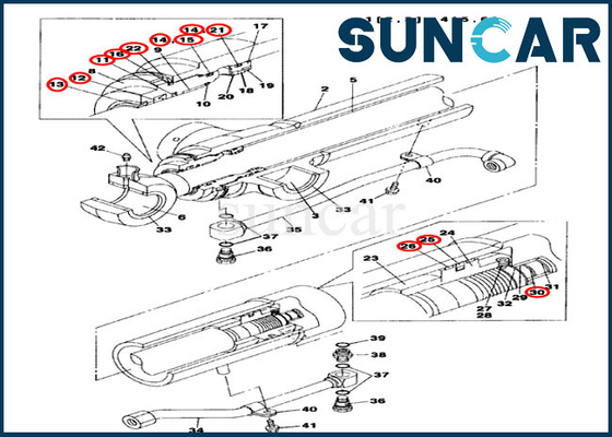 kupować Koparka gąsienicowa LZ00471 Zestaw uszczelek ramienia / cylindra łyżki do obudowy CX75SR CX75C SR online manufacture