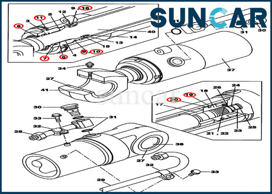 kupować CX80 Case LZ008240 Zestaw naprawczy uszczelki cylindra wysięgnika OEM Części do koparek gąsienicowych online manufacture