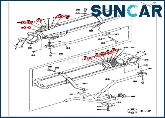 kupować LZ007110 Zestaw uszczelek wysięgnika Zestawy do wymiany cylindra Pasuje do obudowy CX800B CX800 online manufacture