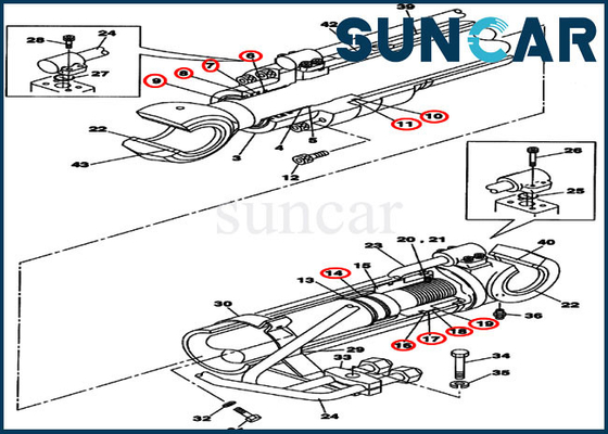kupować LZ009310 Zestaw uszczelek wysięgnika CX130B CX130D Zestaw serwisowy cylindra obudowy LC online manufacture