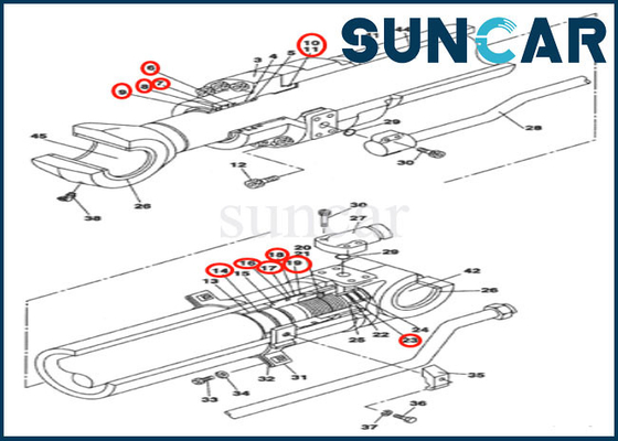 kupować LZ009350 Zestaw uszczelek siłownika ramienia Zestaw uszczelek naprawczych pasuje do koparki CASE CX130B CX145C SR online manufacture