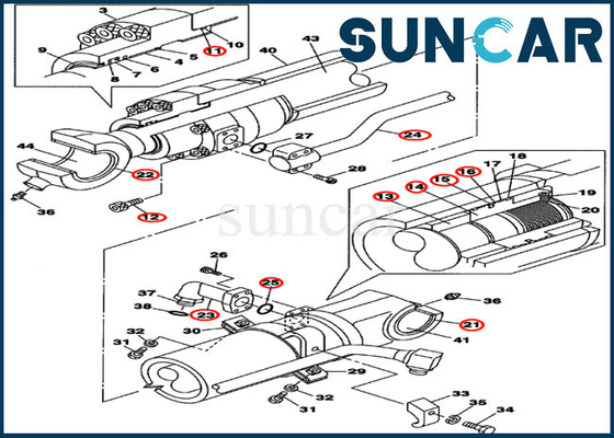 kupować LZ008750 Zestaw uszczelek cylindra kubełkowego do ciężkiego sprzętu Obudowa CX210BLR CX130B online manufacture