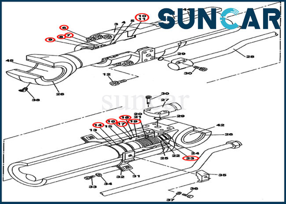 kupować LZ008180 Zestaw uszczelek ramienia / cylindra łyżki Hydrauliczne zestawy naprawcze pasuje do obudowy CX160C CX160B online manufacture