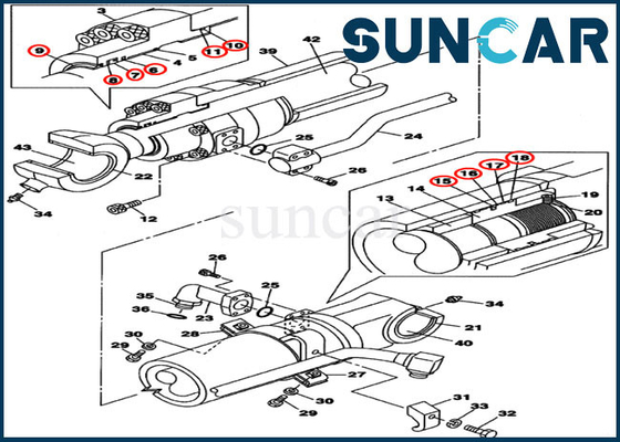 kupować LZ008210 Zestaw uszczelnienia łyżki Pasuje do CX160C CX160B CASE Zestaw naprawczy uszczelki cylindra hydraulicznego online manufacture