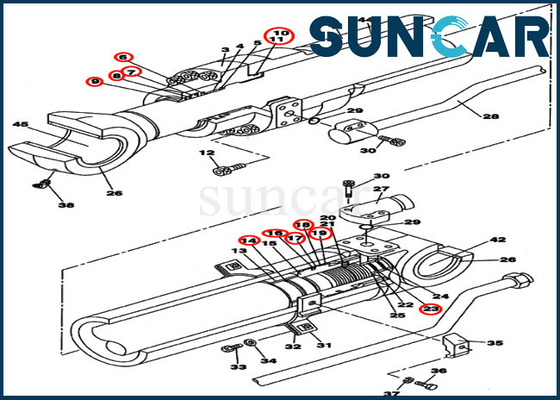 kupować LZ007640 Zestaw uszczelniający siłownik hydrauliczny Zestaw serwisowy ramienia Pasuje do obudowy CX210BLR CX210B online manufacture
