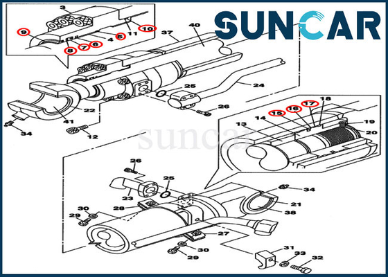 kupować LZ007650 Zestaw naprawczy uszczelki cylindra łyżki pasuje do obudowy CX210B CX210BNLC Koparka gąsienicowa online manufacture