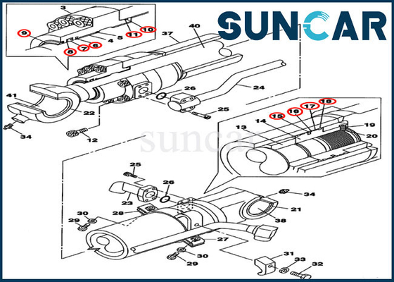 kupować LZ008160 Zestaw uszczelek cylindra łyżki Zestawy zamienne Pasuje do koparki CASE CX250C CX240B online manufacture