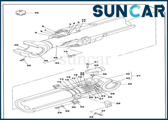 kupować CX250C CX290B Obudowa LZ008450 Ramię / zestaw naprawczy uszczelki cylindra łyżki Uszczelnienie koparki gąsienicowej online manufacture
