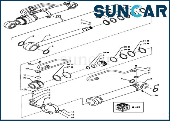 kupować CX290B CX300C Zestaw uszczelek wysięgnika LZ011210 CASE Zestaw naprawczy uszczelki siłownika hydraulicznego online manufacture
