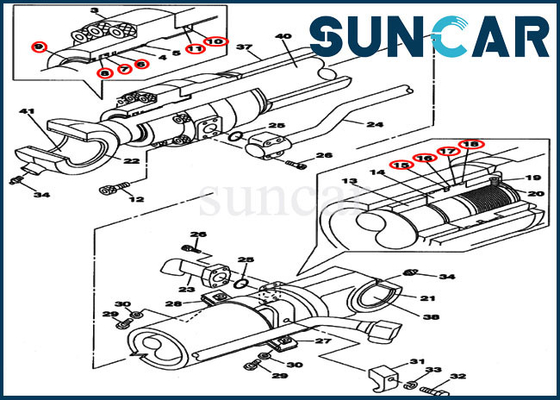 kupować LZ008490 Zestaw naprawczy łyżki Zestaw uszczelek cylindrów do koparki gąsienicowej CX290B CX300C online manufacture
