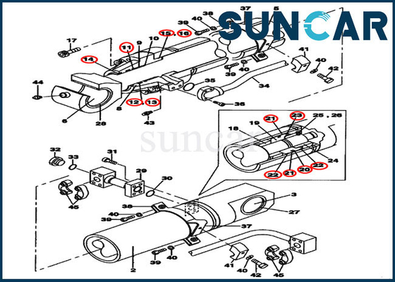 kupować LZ007720 Zestaw naprawczy CASE Model CX800B Zestaw do przebudowy cylindra kubełkowego online manufacture