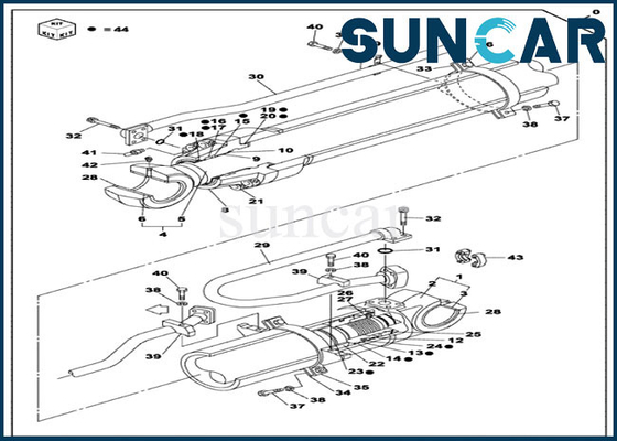 kupować CX470C CASE OEM Parts LZ010160 Zestaw naprawczy cylindra łyżki Zestawy do przebudowy hydraulicznej online manufacture