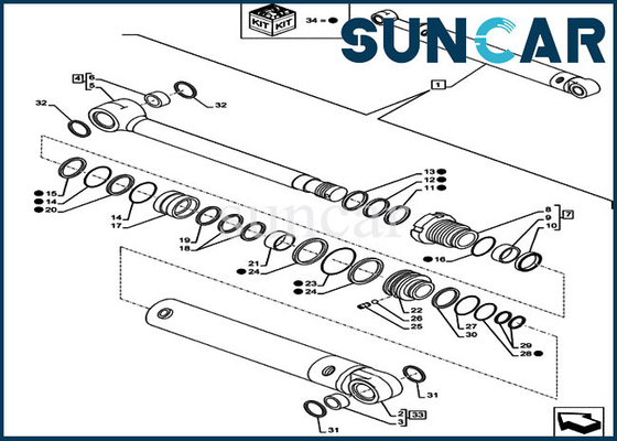 kupować CX80C CX75C SR Obudowa LZ012040 Zestaw uszczelek wysięgnika / czerpaka / ramienia Zestaw uszczelniający cylindra online manufacture
