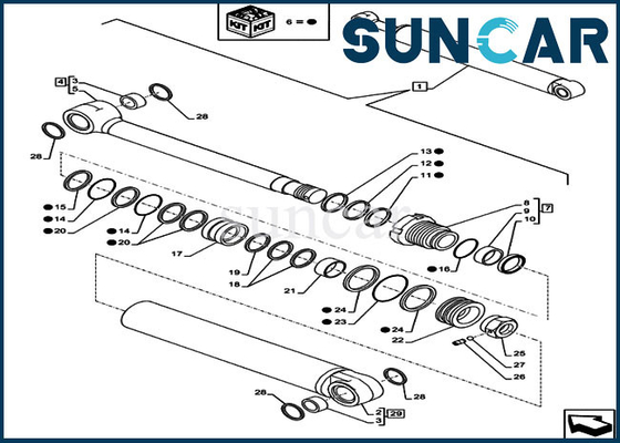 kupować LZ012020 Zestaw serwisowy cylindra Zestaw naprawczy wysięgnika Pasuje do modeli CX80C CX75C SR CASE online manufacture