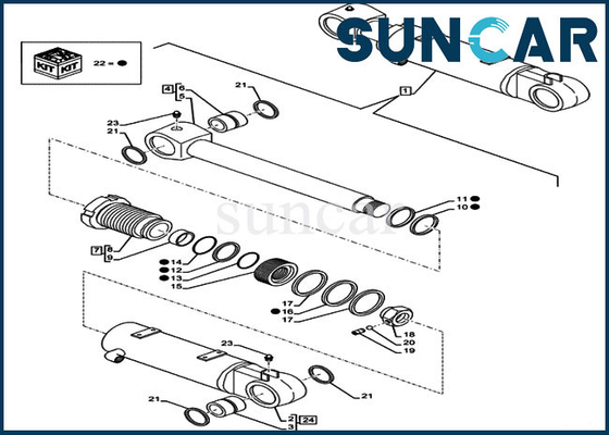 kupować LZ012050 Zestawy naprawcze siłowników podnoszenia ostrzy CX80C CX75C SR Zestaw uszczelek do koparek gąsienicowych online manufacture