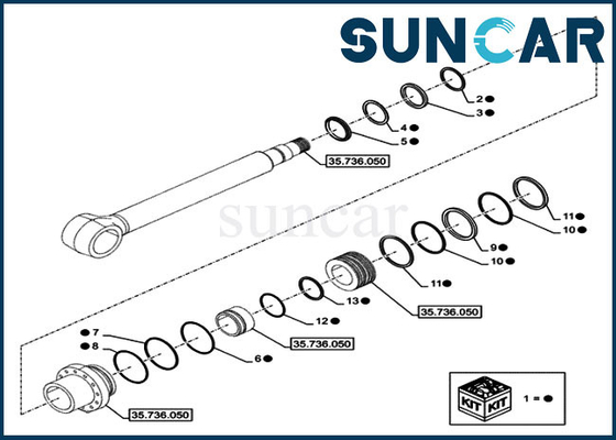 kupować LZ014870 Zestaw uszczelek cylindra wysięgnika do obudowy CX750DRTC Hydrauliczny zestaw naprawczy do koparki gąsienicowej online manufacture