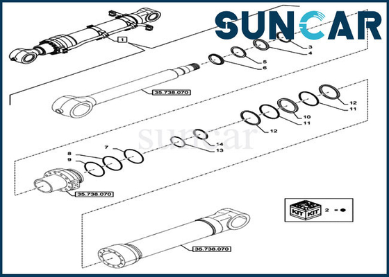 kupować LZ014900 Zestaw uszczelek do naprawy cylindra łyżki CX750DRTC Zestawy uszczelek olejowych do obudowy koparki online manufacture