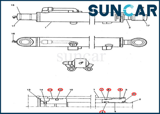 kupować Zestaw uszczelek oleju hydraulicznego PE01V00002R100 Zestaw naprawczy uszczelki siłownika ramienia pasuje do modeli CX14 CASE online manufacture