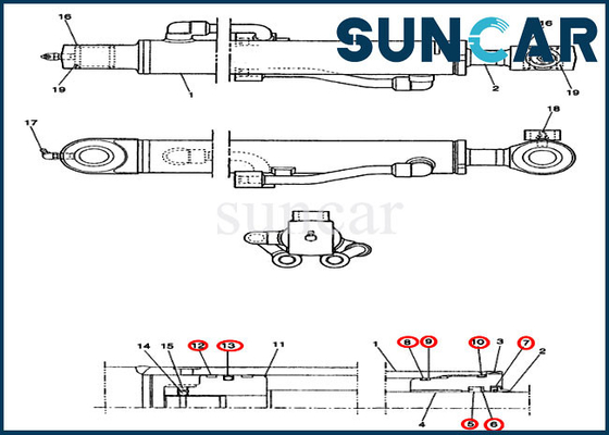 kupować PE01V00003R100 Zestaw naprawczy cylindra łyżki do koparki CX14 Case Machinery online manufacture