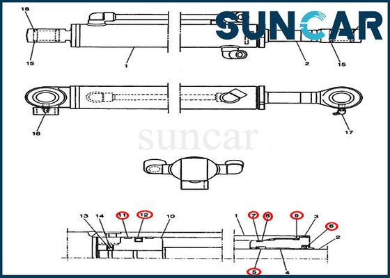 kupować CX14 Case PE01V00004R100 Zestawy naprawcze cylindra lemiesza spycharki Zestaw serwisowy hydrauliczny online manufacture