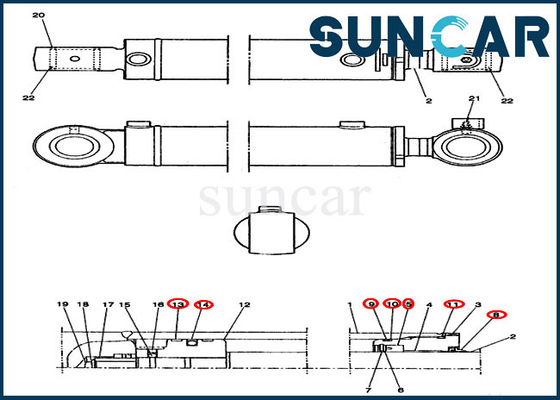 kupować PE01V00005R100 Zestaw uszczelek do wymiany cylindra obrotu pasuje do konstrukcji obudowy koparki CX14 online manufacture