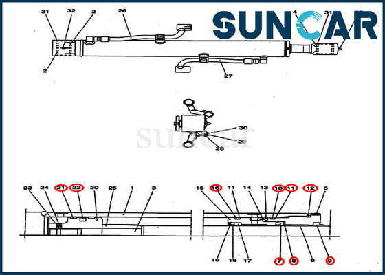 kupować PV01V00039R300 Zestaw uszczelek cylindra wysięgnika Koparka CX25 CASE Części zamienne online manufacture
