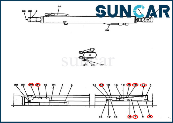 kupować Zestaw uszczelek hydraulicznych CX25 PV01V00037R300 Zestaw uszczelniający siłownika ramienia Zestaw naprawczy obudowy online manufacture