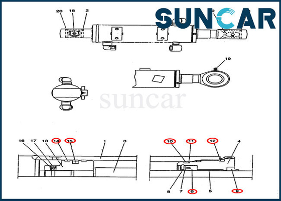kupować PV01V00038R300 Zestaw uszczelek lemiesza spycharki Zestaw do wymiany uszczelki cylindra pasuje do obudowy CX25 online manufacture