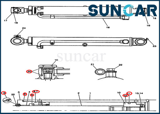 kupować Zestaw uszczelek kubełkowych PW01V00046R300 Obudowa OEM CX36 CX31 Zestaw uszczelniający cylindra hydraulicznego online manufacture