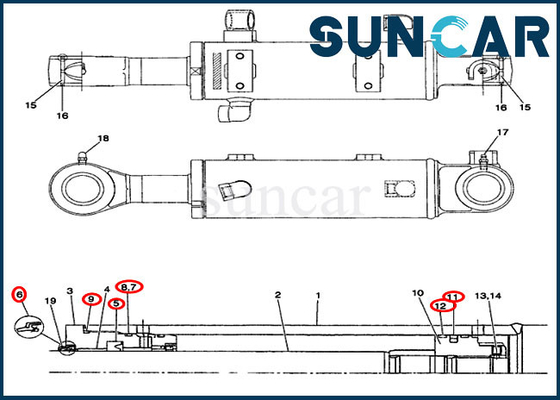 kupować PW01V00048R300 Zestaw uszczelek siłownika ramienia/lemiesza spycharki pasuje do modeli wyposażenia CASE CX31 CX36 online manufacture