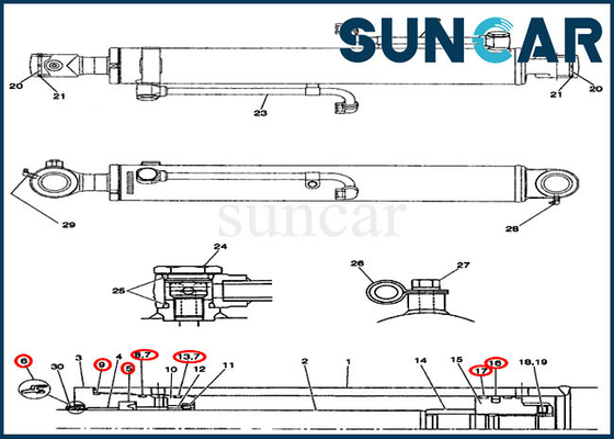 kupować Zestaw naprawczy wysięgnika CX36 PX01V00030R300 Zestawy do wymiany uszczelek cylindra obudowy online manufacture