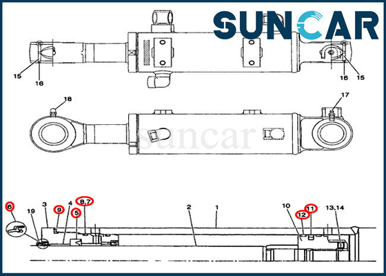 kupować PX01V00033R300 Zestaw uszczelek lemiesza spycharki Pasuje do zestawu uszczelek do naprawy cylindra CX36 CASE online manufacture