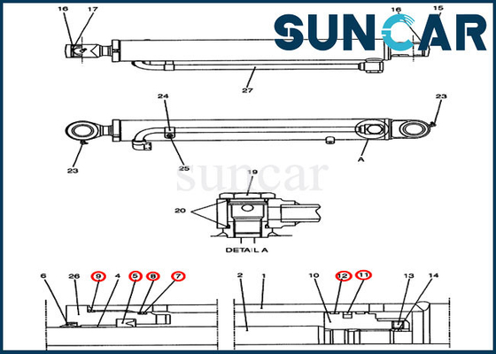 kupować Zestawy naprawcze łyżki PH01V00016R300 Zestaw naprawczy uszczelek cylindra pasuje do obudowy koparki CX47 online manufacture