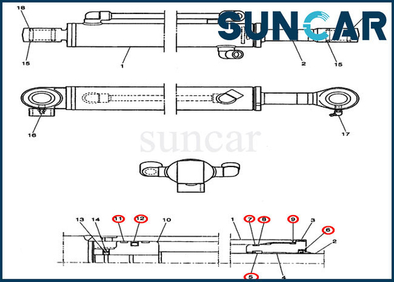 kupować PE01V00004R100 Zestaw uszczelek cylindra lemiesza spycharki CX14 CASE Zestawy do wymiany cylindra hydraulicznego online manufacture