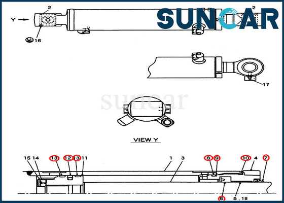 kupować CX27B CX31B CX55BMSR Obudowa PW01V00062R300 Zestaw do wymiany cylindra wahadłowego / ramienia / łyżki online manufacture