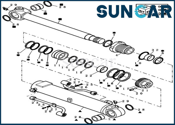 kupować CX27B Mini koparka gąsienicowa 72280471 Zestaw do wymiany cylindra wysięgnika/ramienia Zestaw uszczelek oleju hydraulicznego online manufacture