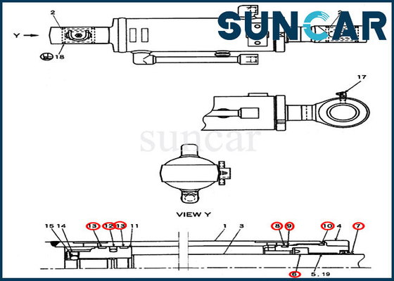 kupować PV01V00047R300 Zestaw serwisowy do cylindrów ostrzy Koparka CX27B Zestaw do wymiany spycharki w obudowie online manufacture