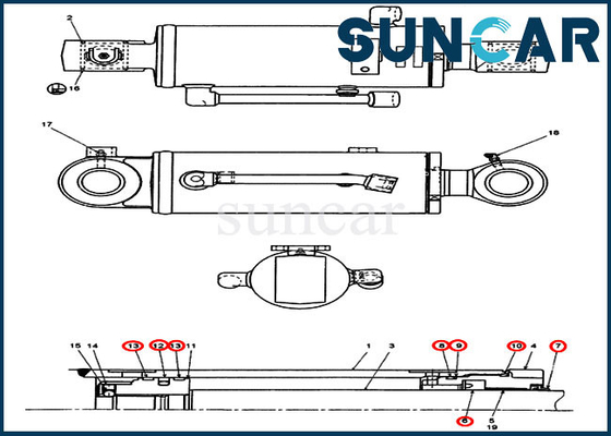kupować 72280260 Zestawy naprawcze cylindrów spycharki CX31B Zestaw serwisowy do wymiany obudowy mini koparki gąsienicowej online manufacture