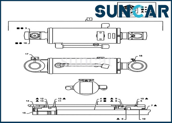 kupować PX01V00043R200 Zestaw uszczelnienia obudowy Zestaw uszczelek cylindra spycharki Pasuje do wyposażenia koparki CX36B CX31B online manufacture