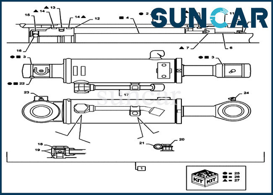 kupować Minikoparka PX01V00073R300 Zestaw naprawczy spycharki CASE CX36B CX31B Zestawy siłowników hydraulicznych online manufacture