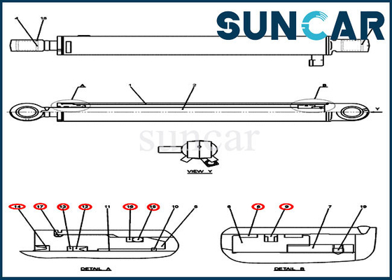 kupować PH01V00034R300 Zestaw naprawczy łyżki Zestaw uszczelek cylindra pasuje do modeli koparek gąsienicowych CX50B CASE online manufacture