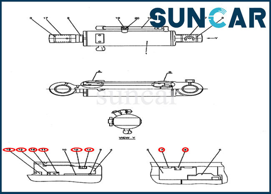 kupować Kompletny zestaw uszczelek hydraulicznych PY01V00040R300 Zestaw uszczelniający cylindra spycharki do części naprawczych CX50B online manufacture